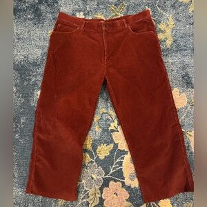 Men's L.L.Bean Cotton Corduroy Pants in Burnt Mahogany Sz 42x36